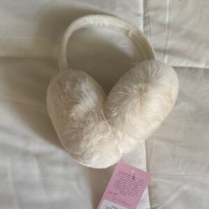 NWT Faux Fur Earmuffs in Cream